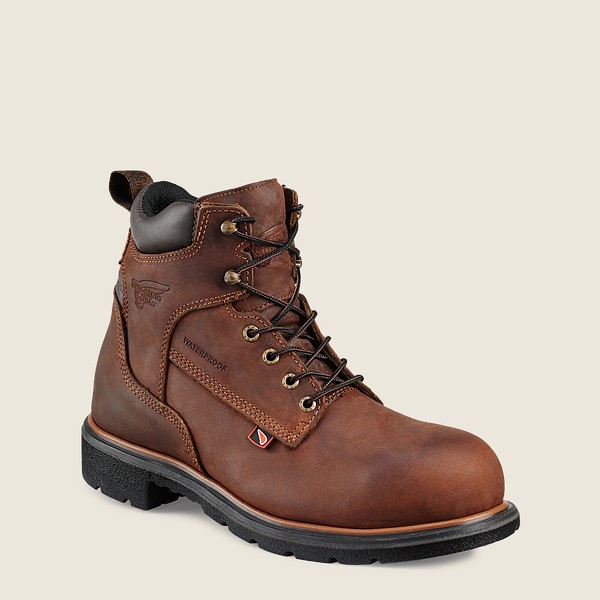 Red Wing Mens Dynaforce® - 6-inch Waterproof Toe - Safety Boots Brown - 0367ZSLYG